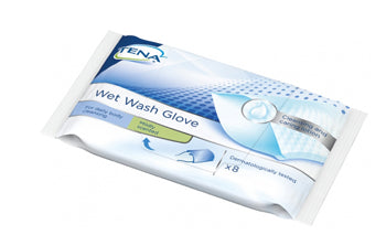 Tena Wet Wash Glove 8 Pezzi