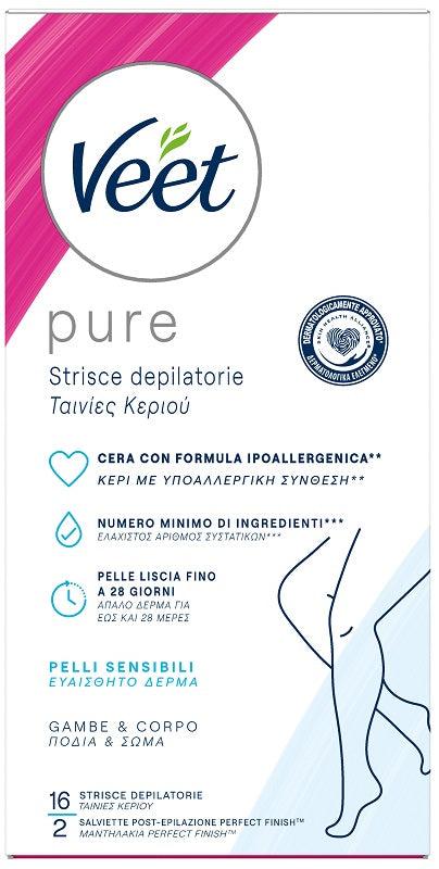 Veet Strisce Corpo Ipoall 16 Pezzi