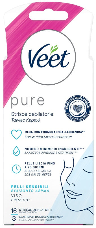 Veet Strisce Viso Ipoall 16 Pezzi