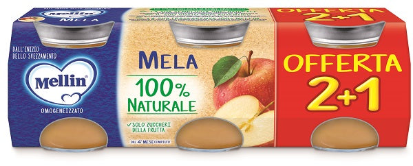 Mellin Omogeneizzato Mela 3 Pezzi 100G