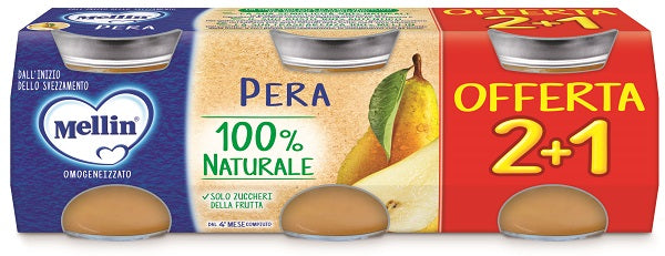 Mellin Omogeneizzato Pera 3 Pezzi 100G