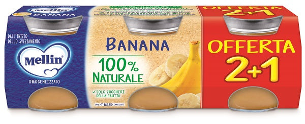 Mellin Omogeneizzato Banana 3 Pezzi 100G