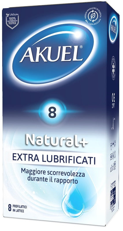 Akuel Natural+ Extralubr 8 Pezzi
