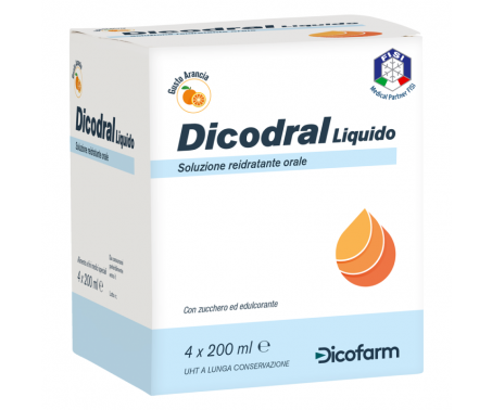Dicodral Liquido Soluzione Reidratante Orale - 4 brick da 200 ml