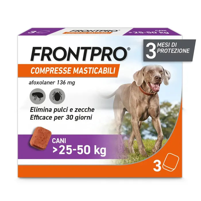 Frontpro Pulci Zecche Cani 25-50 Kg 3 Compresse 136mg