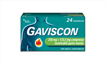 Gaviscon 24 Compresse Menta 250+133,5mg