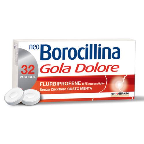 Neoborocillina Goladolore 32 Pastiglie Menta Senza Zucchero