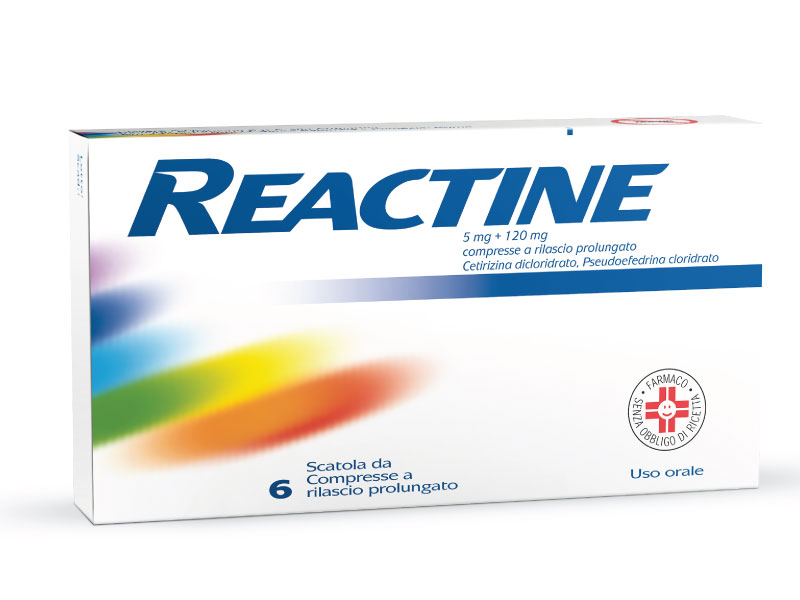 Reactine 6 Compresse 5mg+120mg Rilascio Prolungato