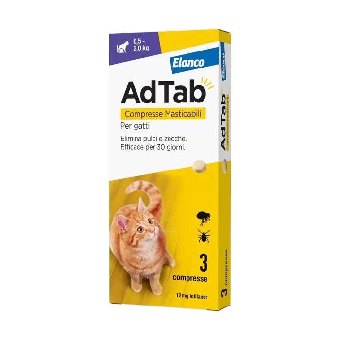 AdTab 3 Compresse masticabili per Gatti da 0,5 a 2kg - 12mg