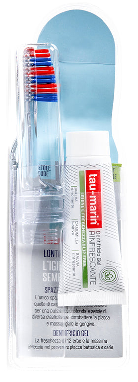 Tau Marin Tau Kit da viaggio Spazzolino Duro + Dentifricio