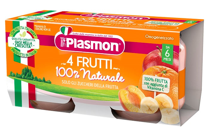 Plasmon Omogeneizzato 4 Frutti 2X80G