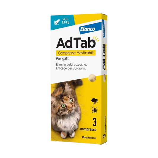 AdTab 3 Compresse masticabili per Gatti da 2 a 8kg - 48mg
