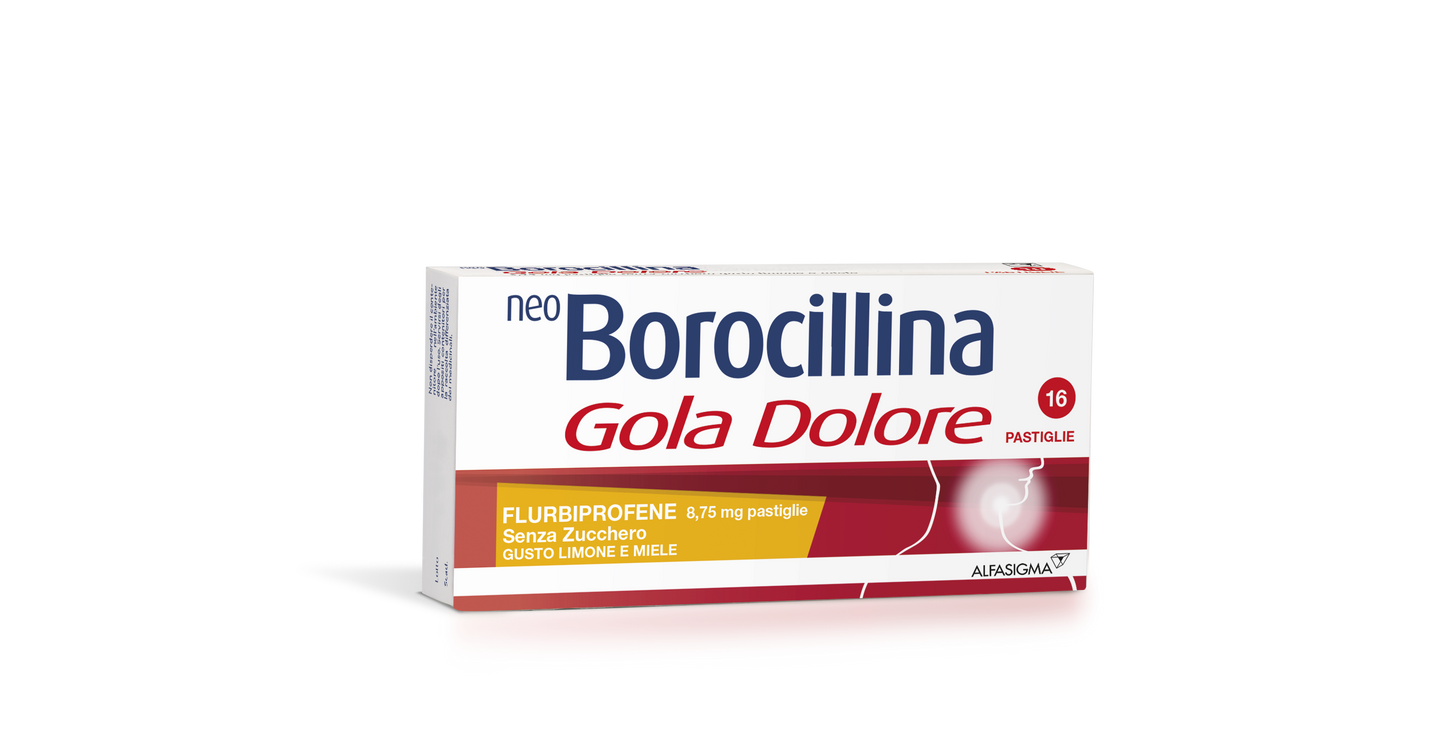 Neoborocillina Goladolore 16 Pastiglie Limone&Miele Senza Zucchero