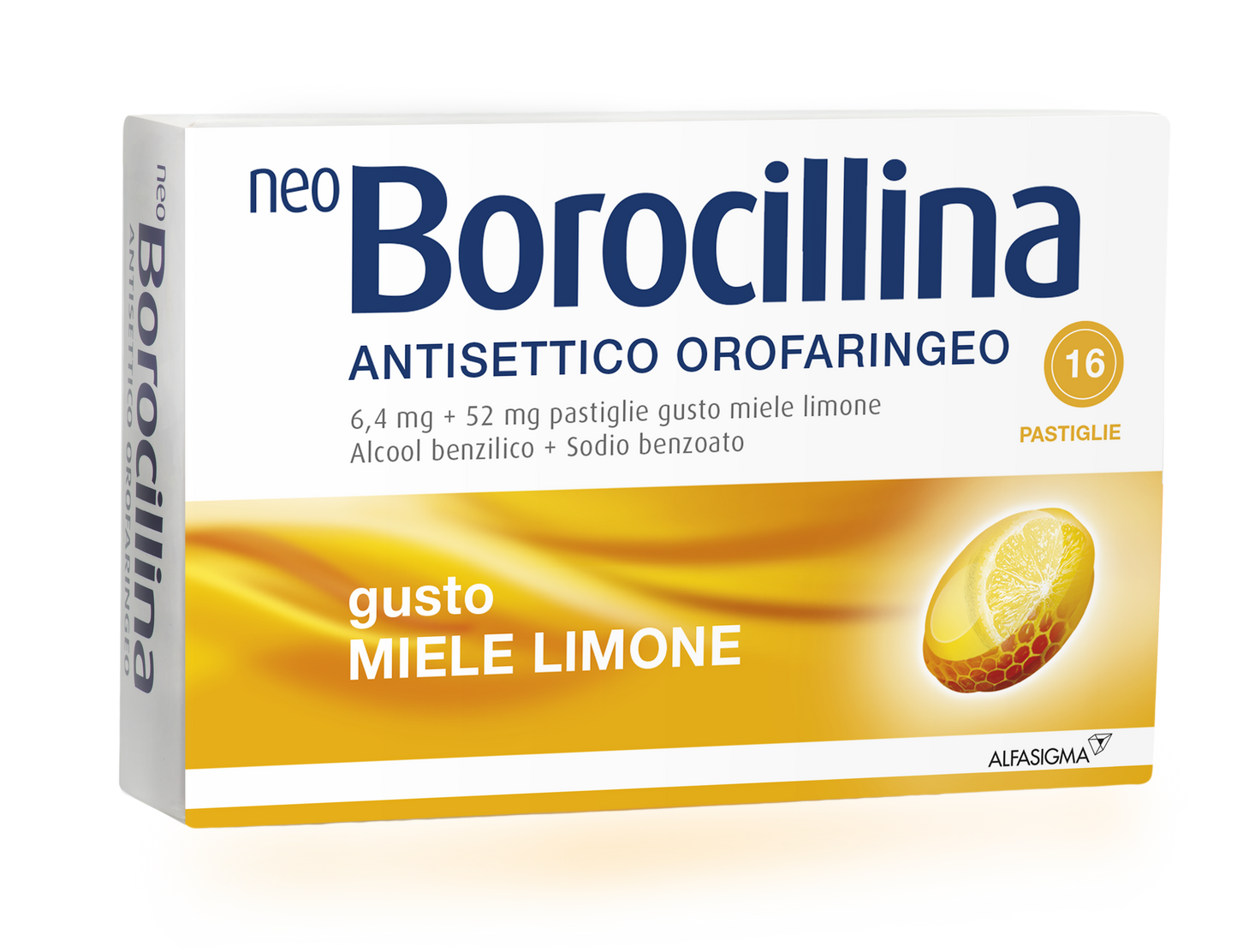 Neoborocillina Antisettico Orofaringeo 16 Pastiglie Limone