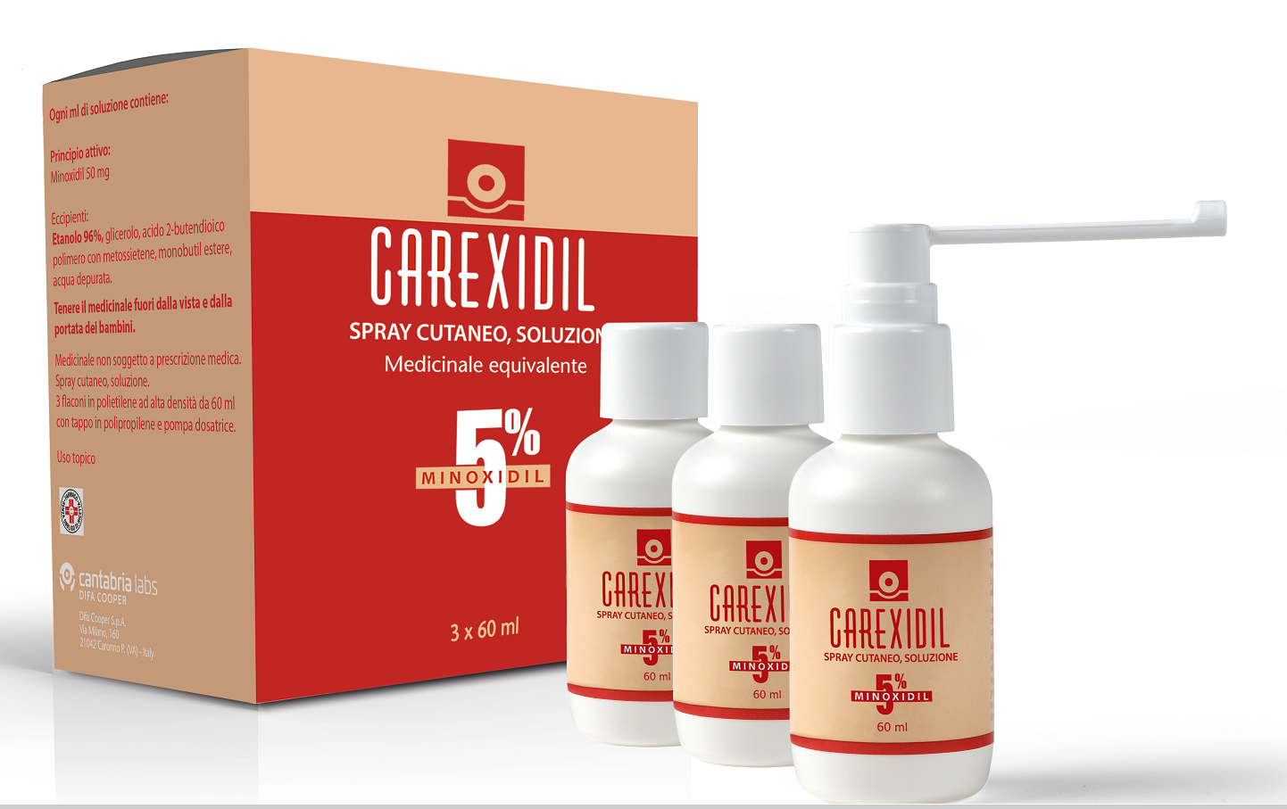Carexidil*3Fl Soluz Cut 60ml5%