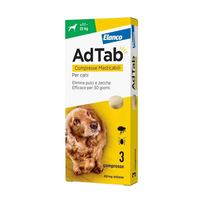 AdTab 3 Compresse masticabili per Cani da 11 a 22kg - 450mg
