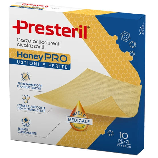 Presteril HoneyPRO - Garze Cicatrizzanti 10 x 10 cm 10 Pezzi