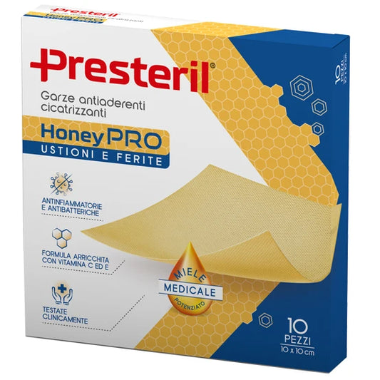 Presteril HoneyPRO - Garze Cicatrizzanti 10 x 10 cm 10 Pezzi